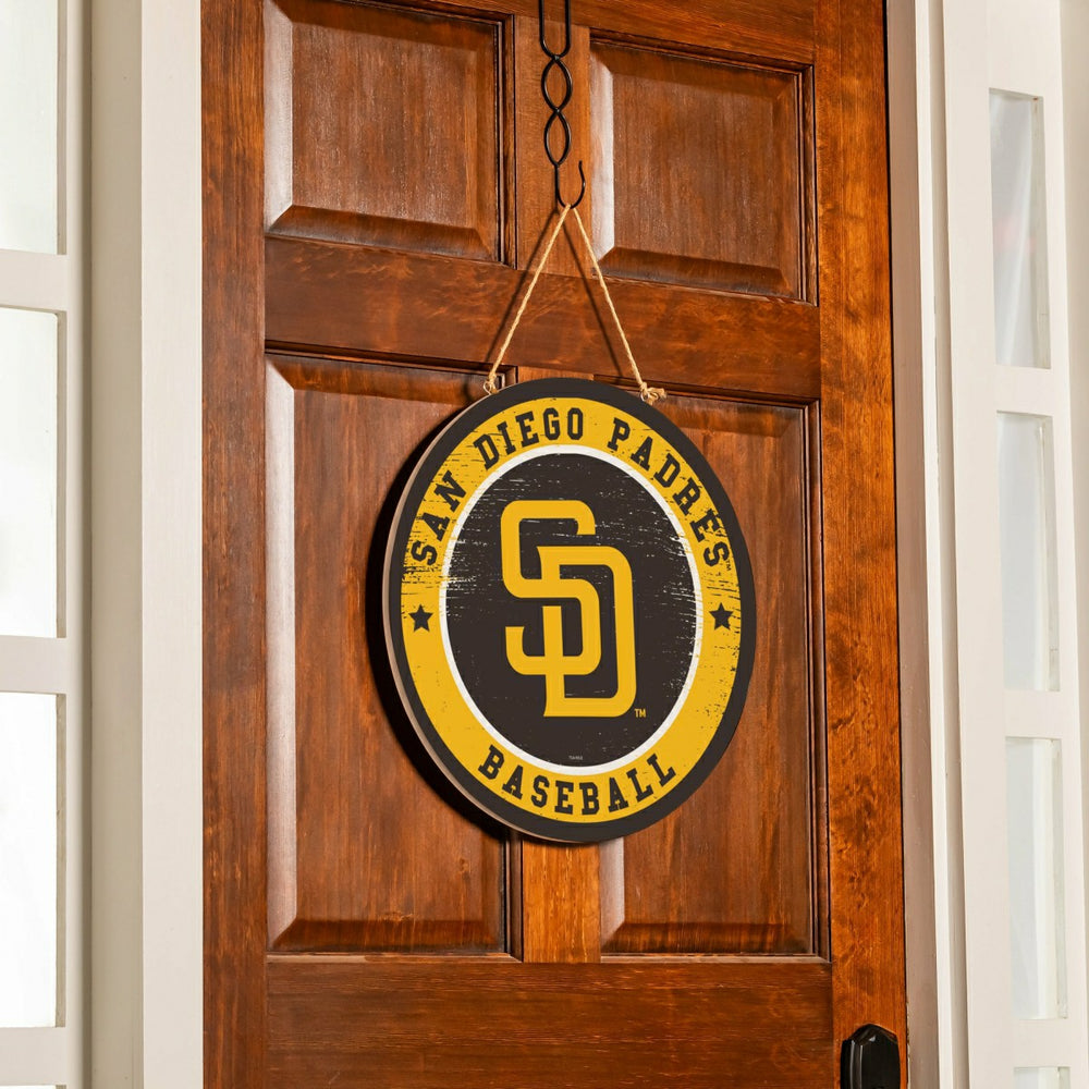 San Diego Padres Round Door Décor with Hanging Rope, 18x18 - MLB Home