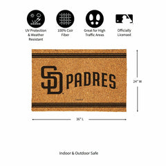 San Diego Padres Large One Color Coir Mat, 36"x24" - MLB
