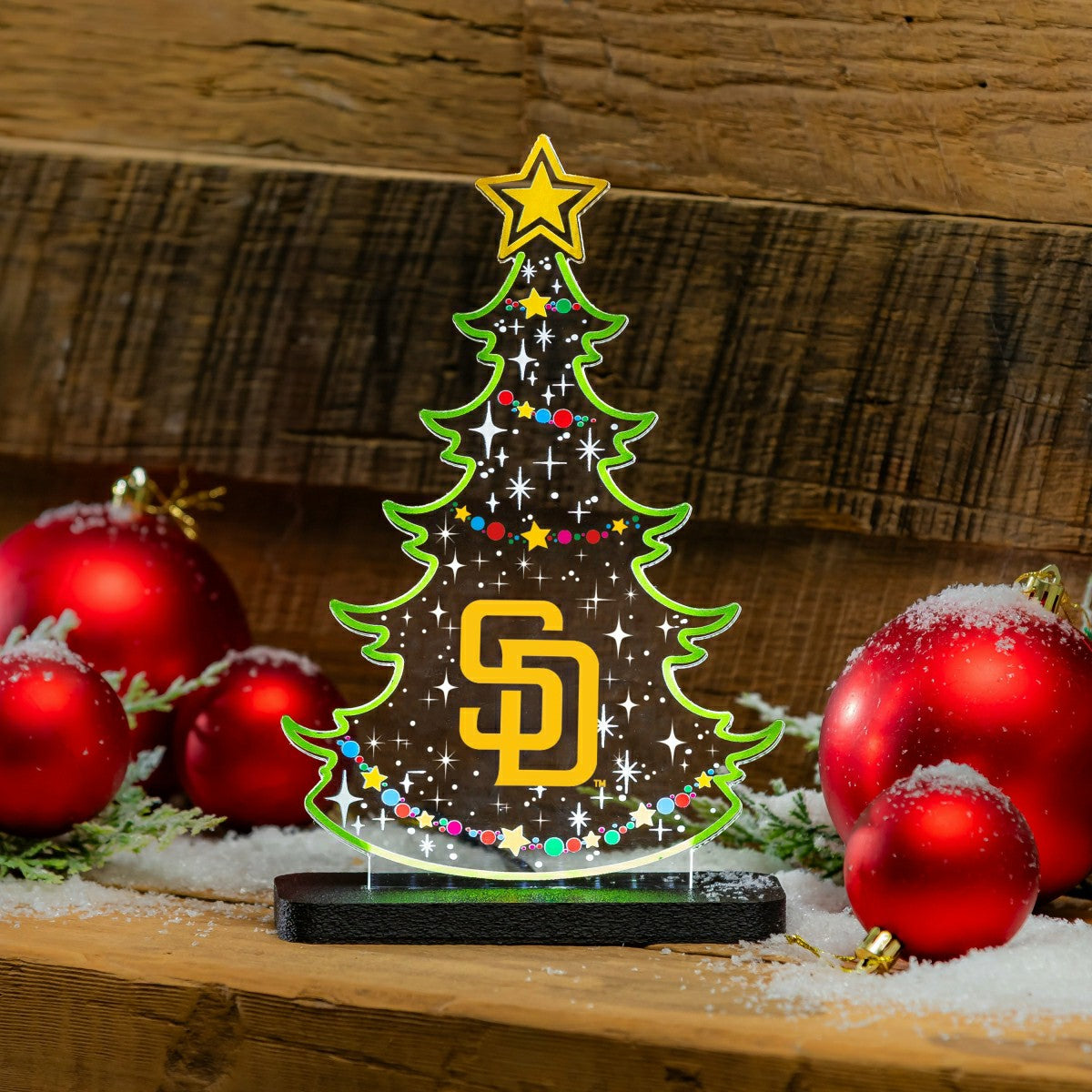 San Diego Padres Baseball Holiday Tree Desklite LED Decor - MLB Home