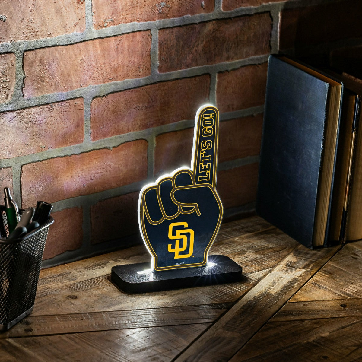 San Diego Padres Baseball Foam Finger Desklite LED Decor - MLB Home