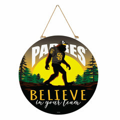 San Diego Padres Bigfoot Round Door Décor with Hanging Rope, 18x18 - MLB Home