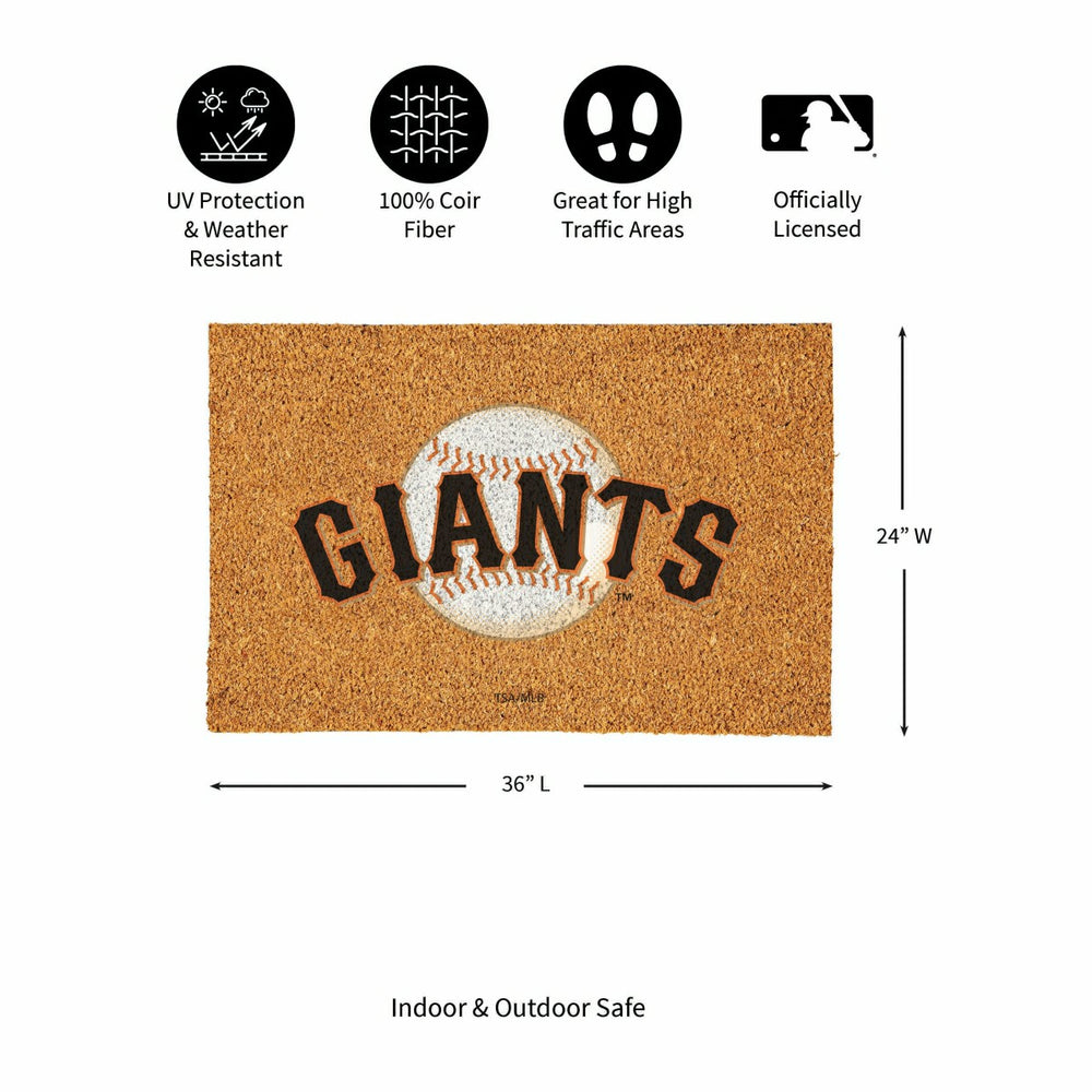 San Francisco Giants Large Full Color Coir Mat, 36"x24" - MLB