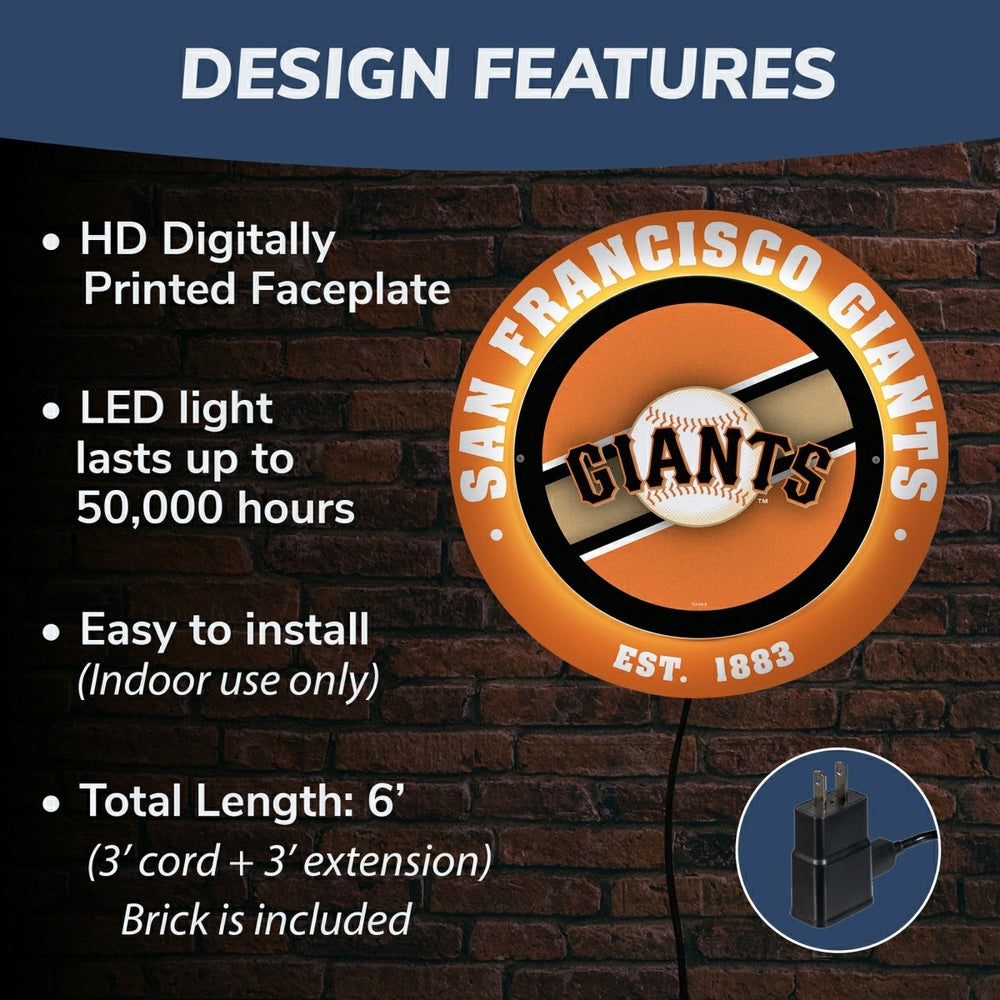 San Francisco Giants, Metal Lite, Round - MLB
