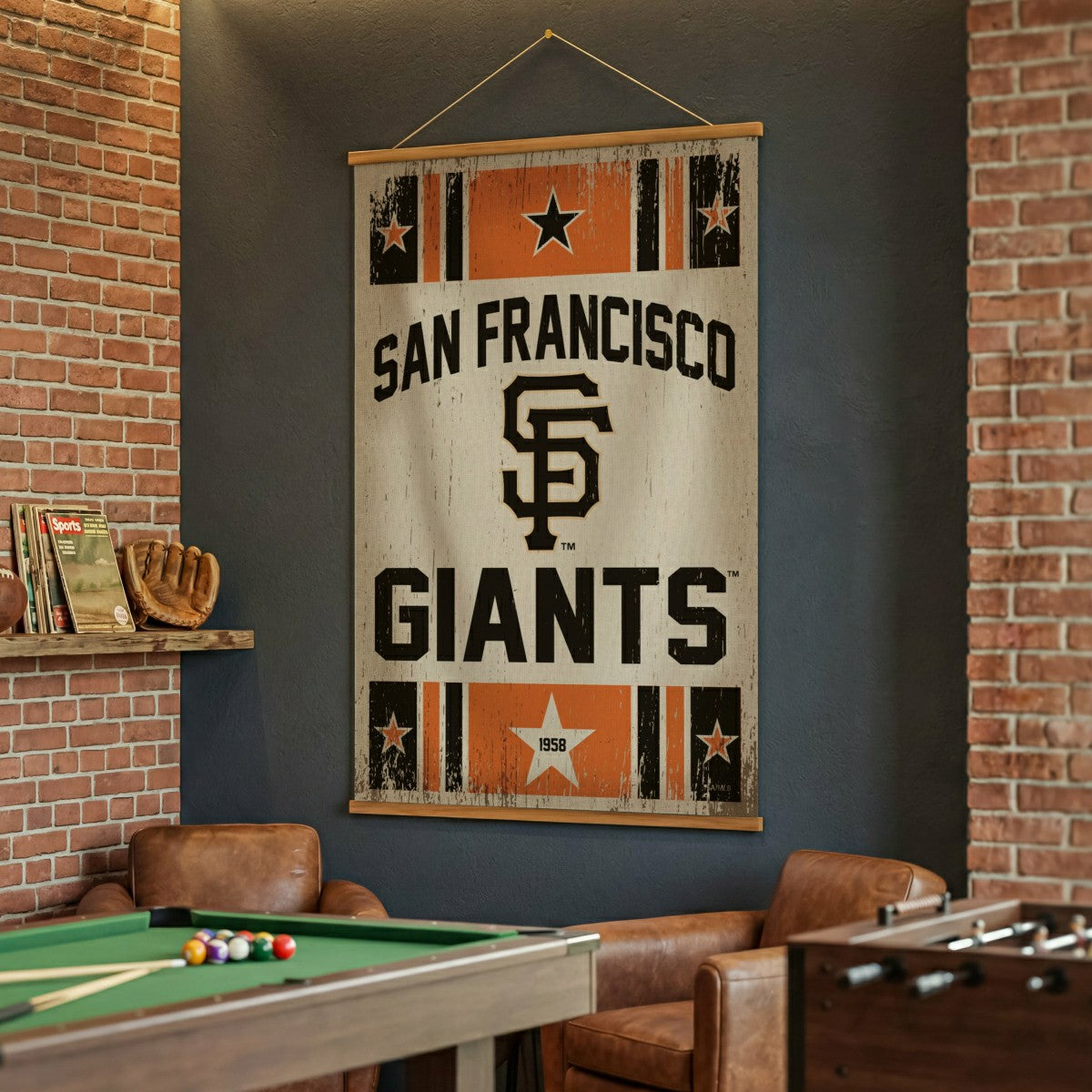 San Francisco Giants, Canvas Wall Tapestry, Large, 54x36 - MLB Home