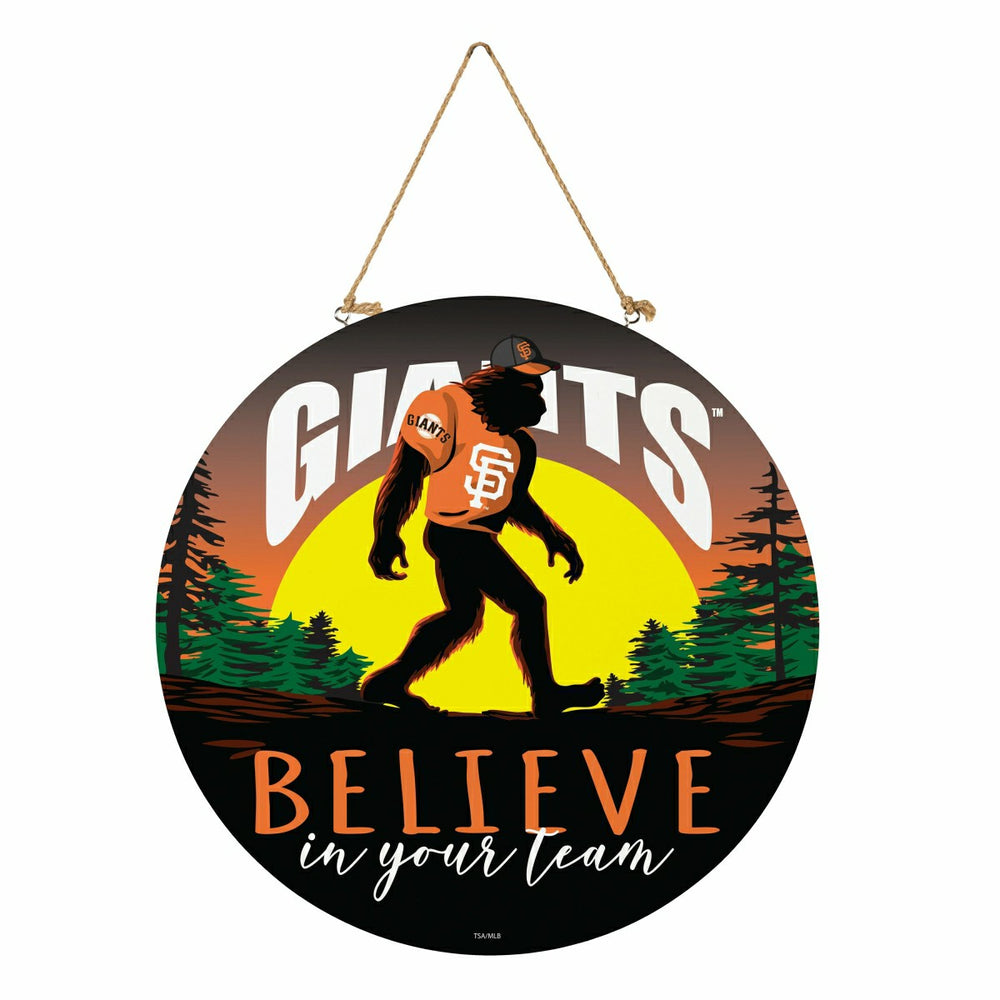 San Francisco Giants Bigfoot Round Door Décor with Hanging Rope, 18x18 - MLB Home