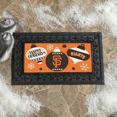 San Francisco Giants Holiday Flocked Coir Sassafras Switch Mat, 22"x10 - MLB