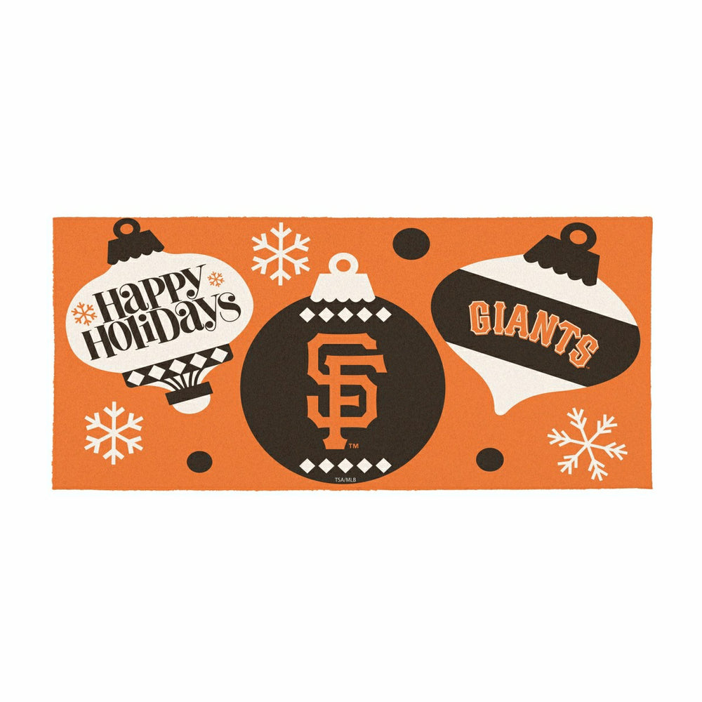 San Francisco Giants Holiday Flocked Coir Sassafras Switch Mat, 22"x10 - MLB