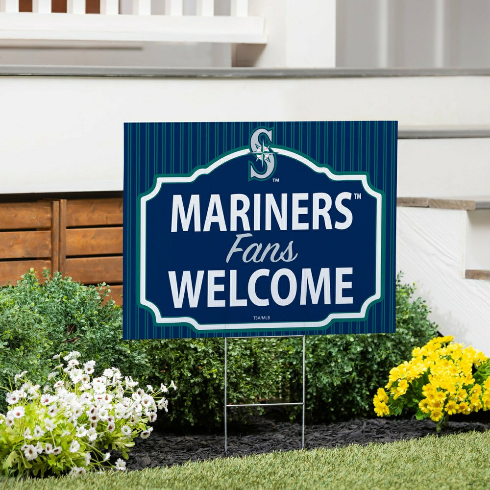 Seattle Mariners Coroplast Yard Sign, "Fans Welcome" - MLB Home