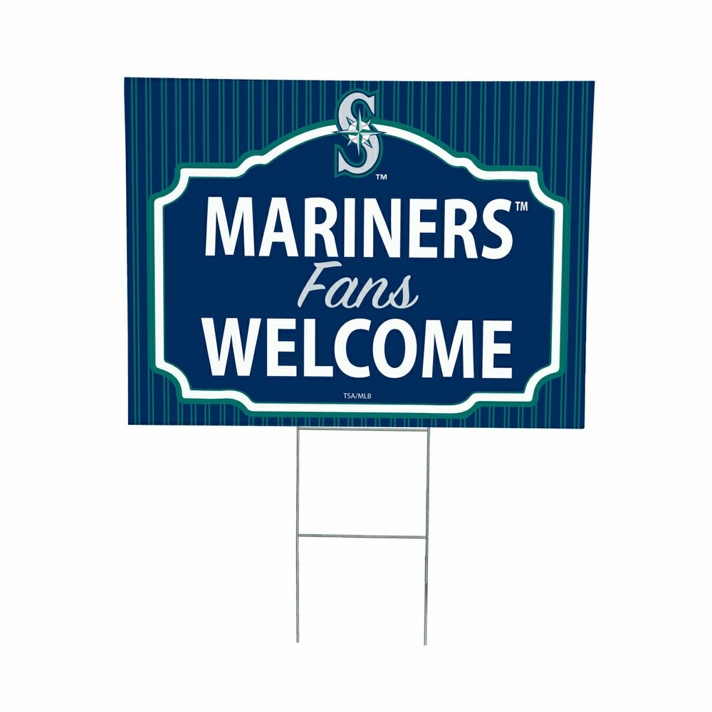 Seattle Mariners Coroplast Yard Sign, "Fans Welcome" - MLB Home