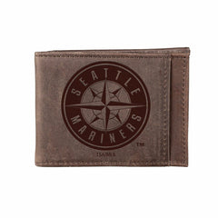 Seattle Mariners Front Pocket Wallet w/ RFID Blocking Brown - MLB Home