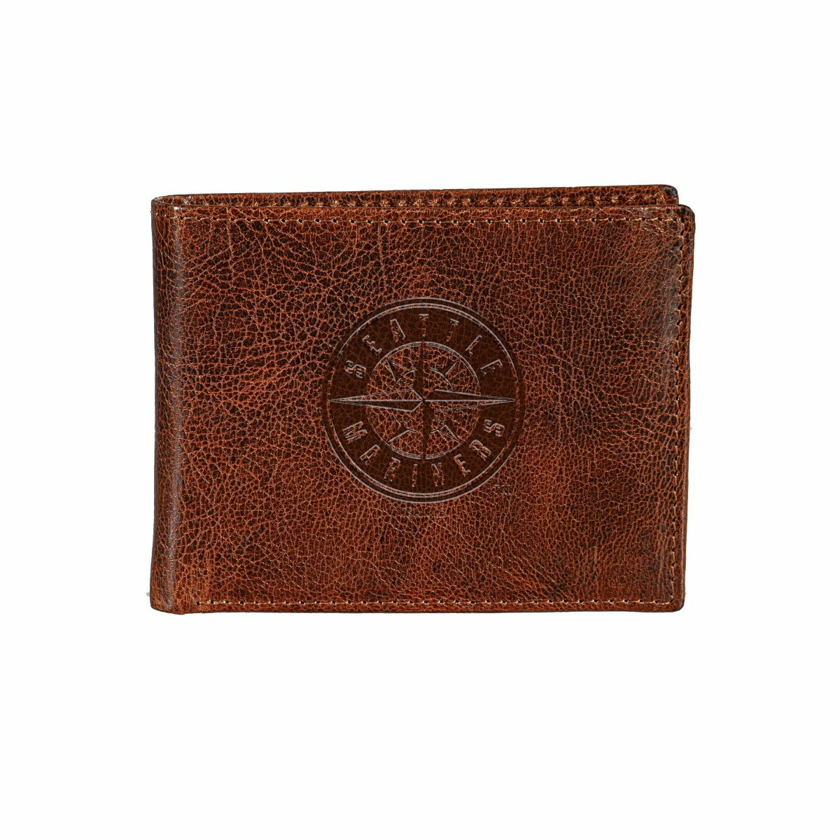 Seattle Mariners, Embossed 100% Genuine Tumbled Leather Passcase Bi-Fo - MLB Home