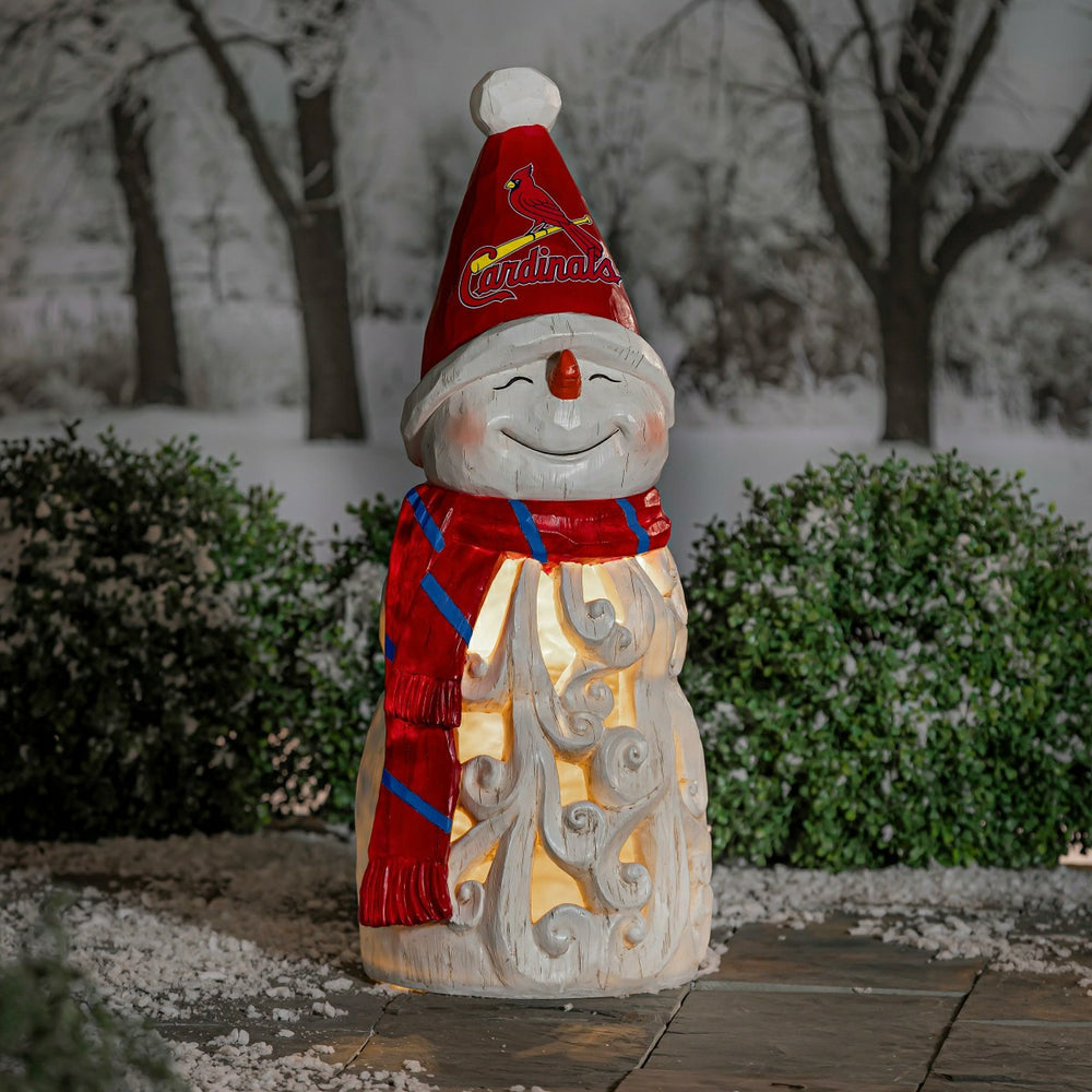 St Louis Cardinals Snowman LED Statuary, 26" - MLB Home