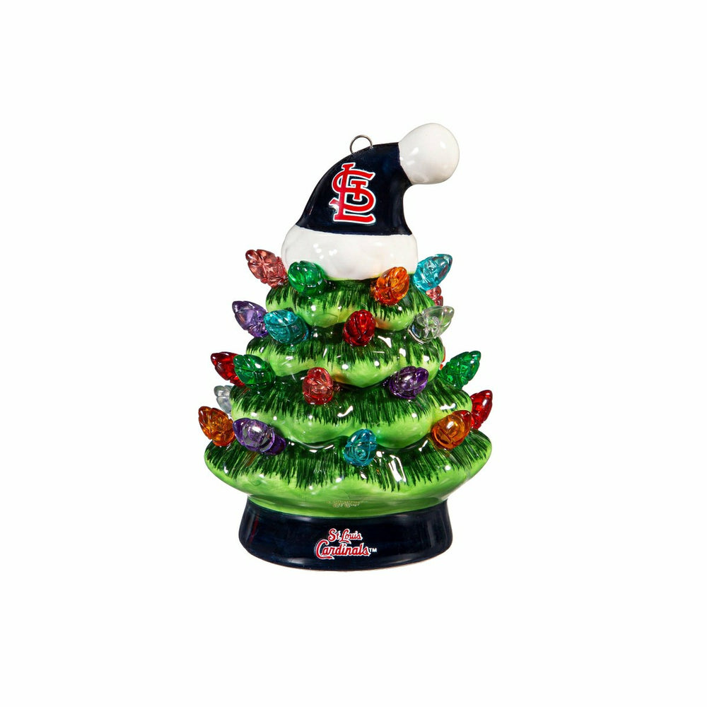St Louis Cardinals 4" Mini LED Tabletop Christmas Tree, Set of 2 - MLB Home