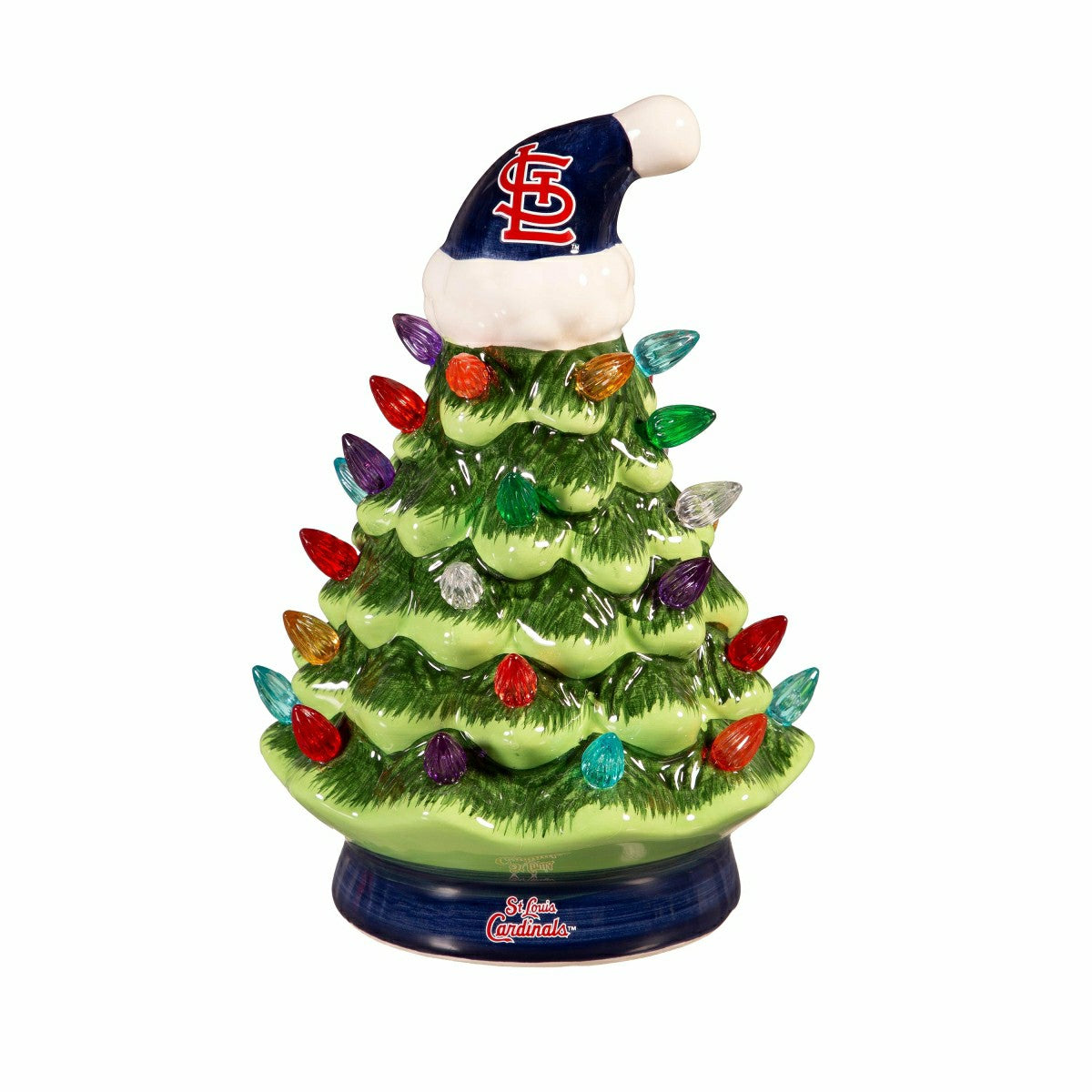 St Louis Cardinals 8" LED Ceramic Christmas Tree - MLB Home