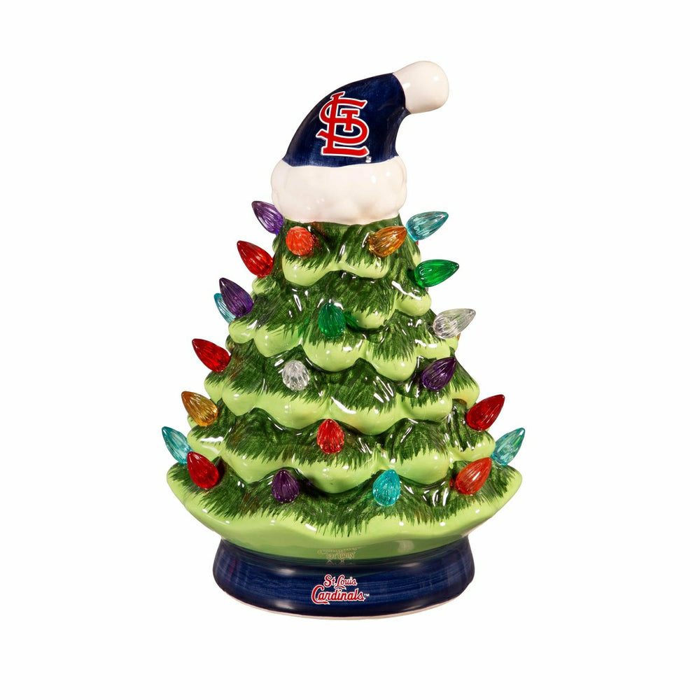 St Louis Cardinals 8" LED Ceramic Christmas Tree - MLB Home