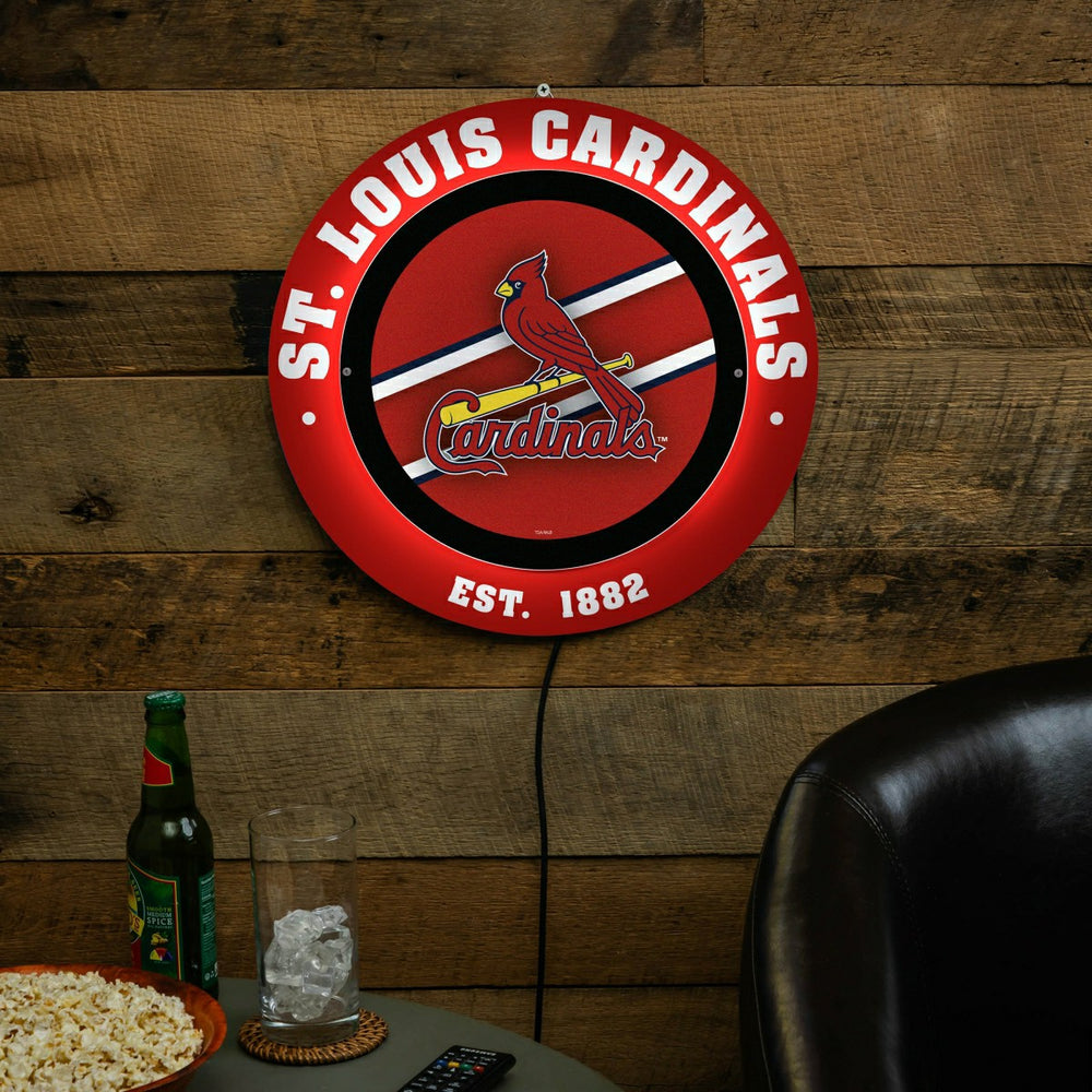 St Louis Cardinals, Metal Lite, Round - MLB