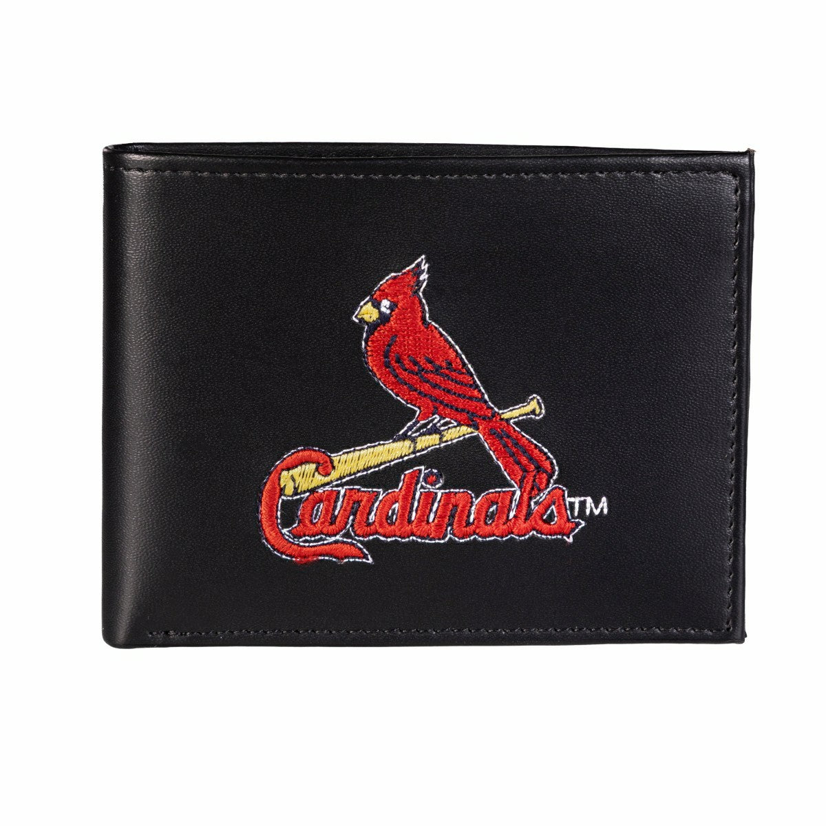 St Louis Cardinals Black Bi-Fold Embroidered Wallet w/ RFID Blocking - MLB Home