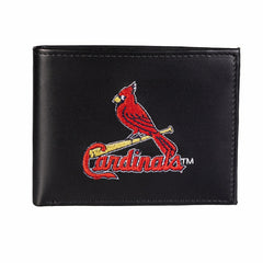 St Louis Cardinals Black Bi-Fold Embroidered Wallet w/ RFID Blocking - MLB Home