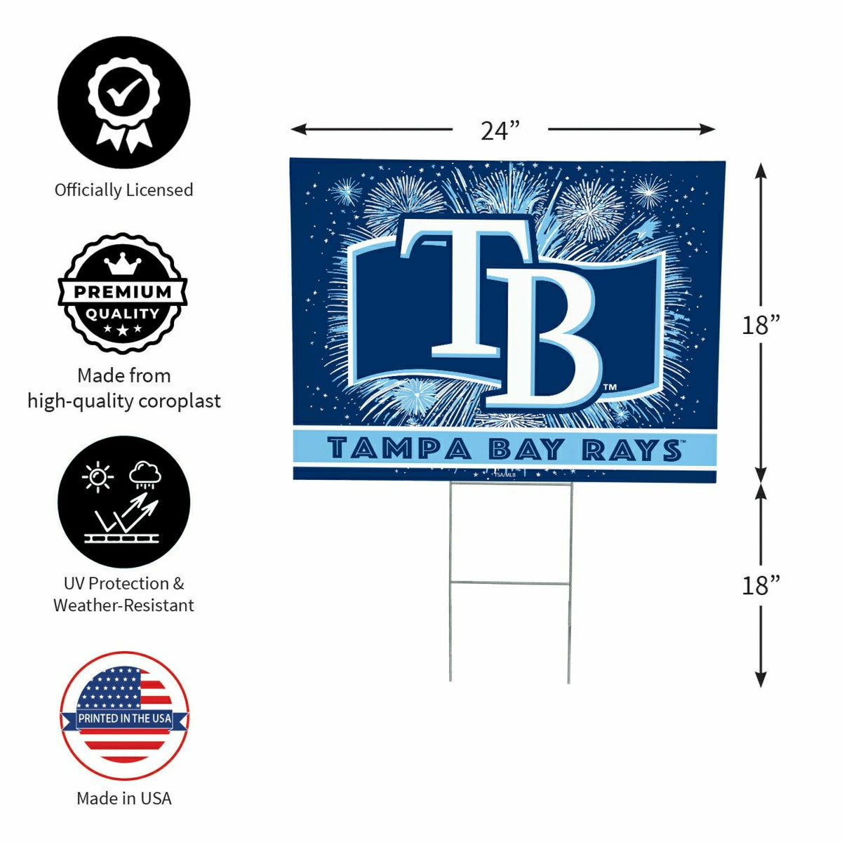Tampa Bay Rays Yard Sign, Patriotic - MLB Home