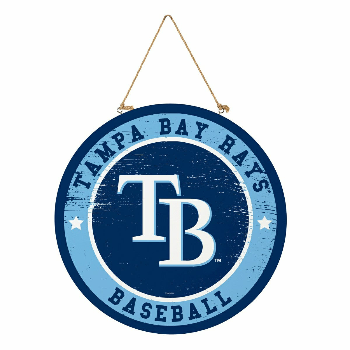Tampa Bay Rays Round Door Décor with Hanging Rope, 18x18 - MLB Home