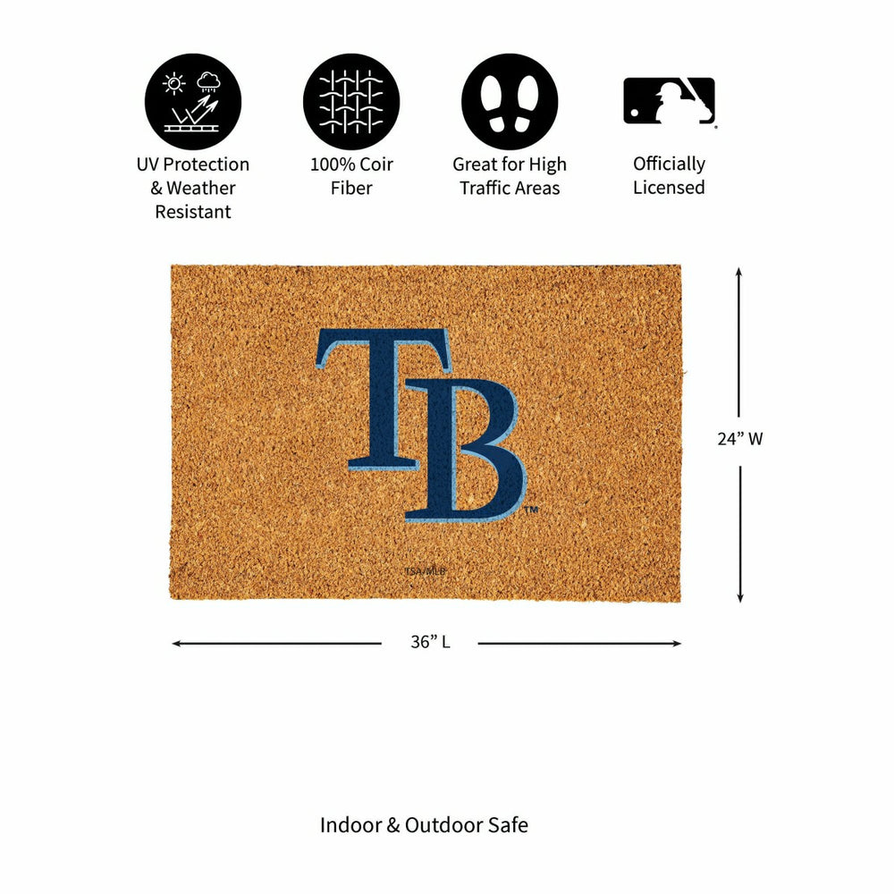 Tampa Bay Rays Large Full Color Coir Mat, 36"x24" - MLB
