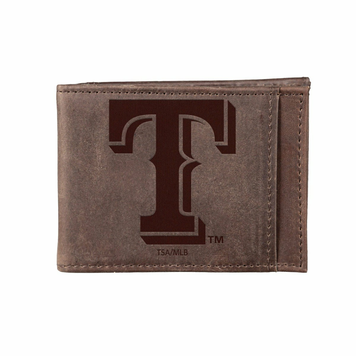 Texas Rangers Front Pocket Wallet w/ RFID Blocking Brown - MLB Home