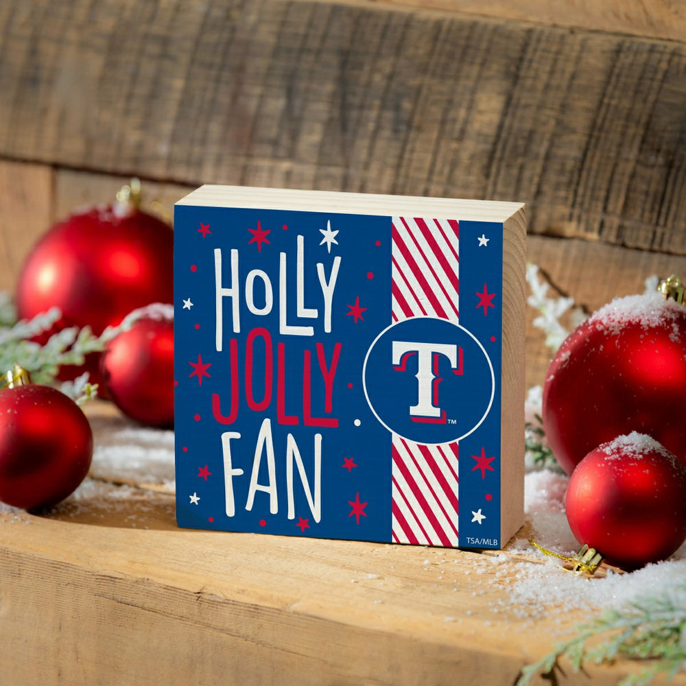 Texas Rangers Block, Holiday, 6x6 - MLB Home
