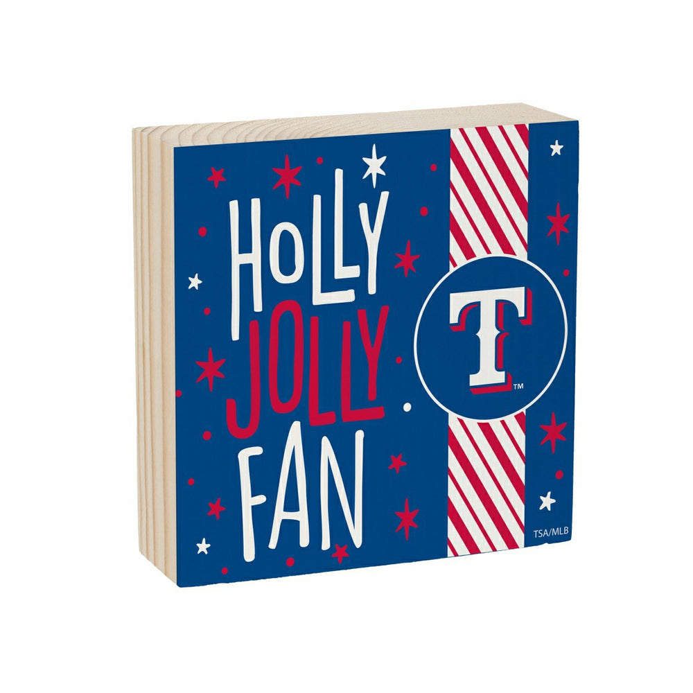 Texas Rangers Block, Holiday, 6x6 - MLB Home