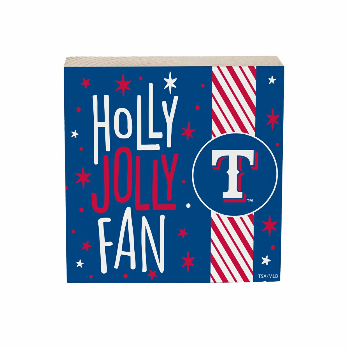 Texas Rangers Block, Holiday, 6x6 - MLB Home