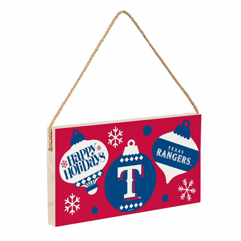 Texas Rangers Holiday Wood Wall Sign, 6x11 - MLB Home