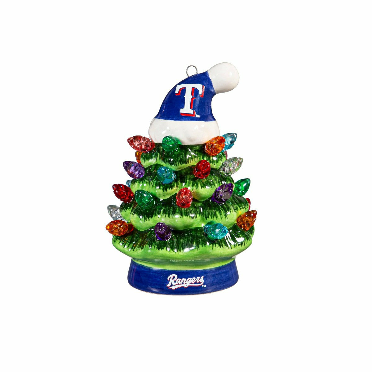 Texas Rangers 4" Mini LED Tabletop Christmas Tree, Set of 2 - MLB Home