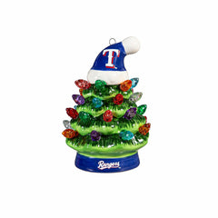 Texas Rangers 4" Mini LED Tabletop Christmas Tree, Set of 2 - MLB Home