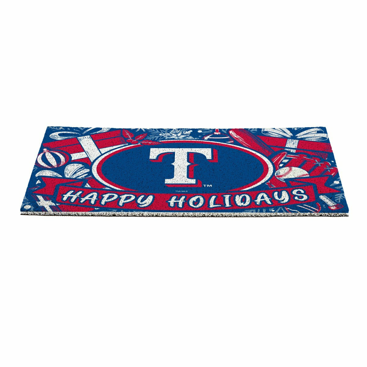 Texas Rangers Holiday PVC Mat, 28"x16" - MLB