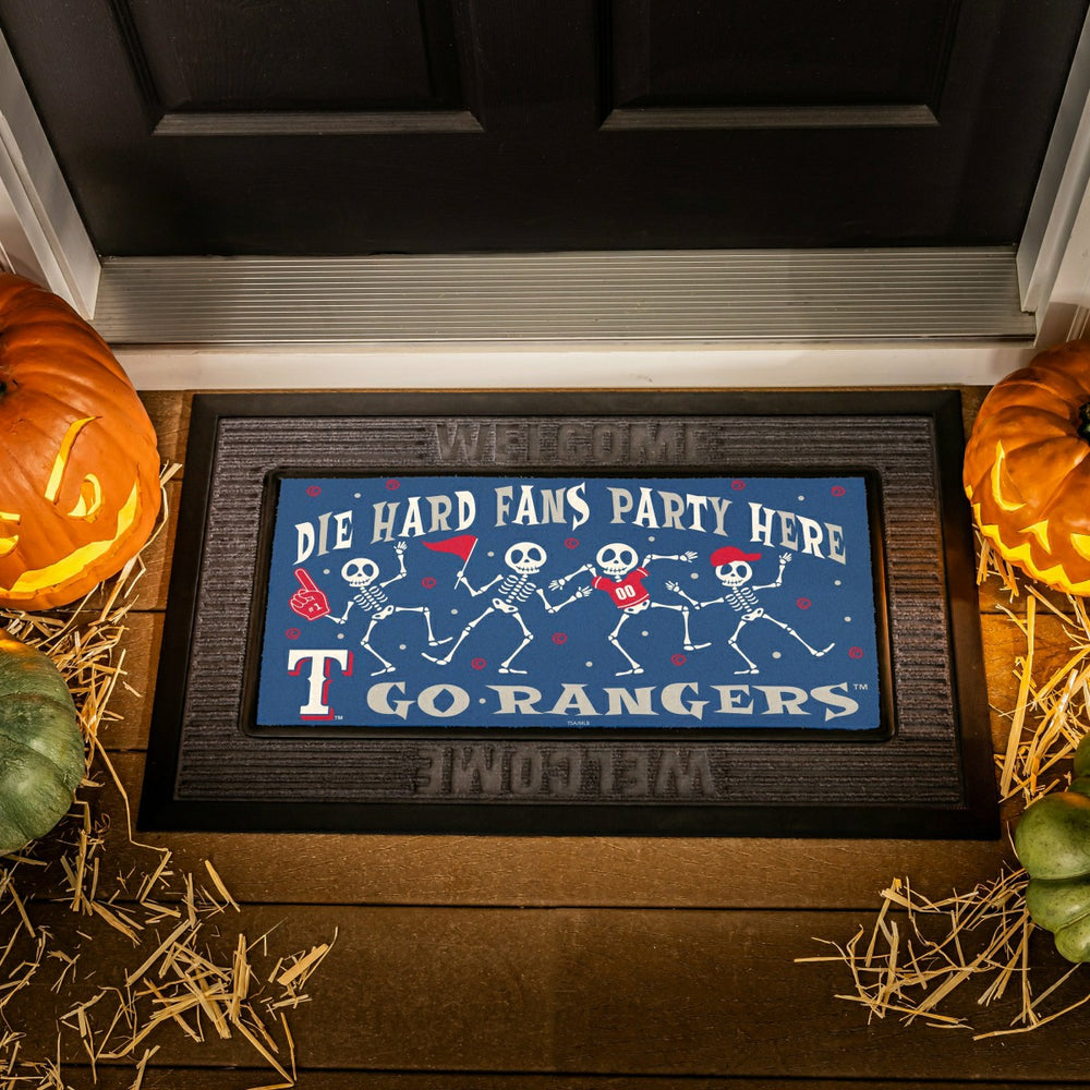Texas Rangers Flocked Coir Halloween Sassafras Switch Mat, 22"x10" - MLB