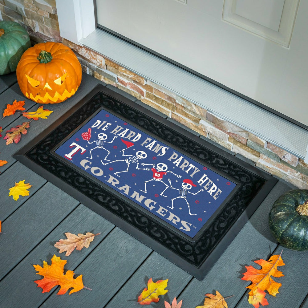 Texas Rangers Flocked Coir Halloween Sassafras Switch Mat, 22"x10" - MLB
