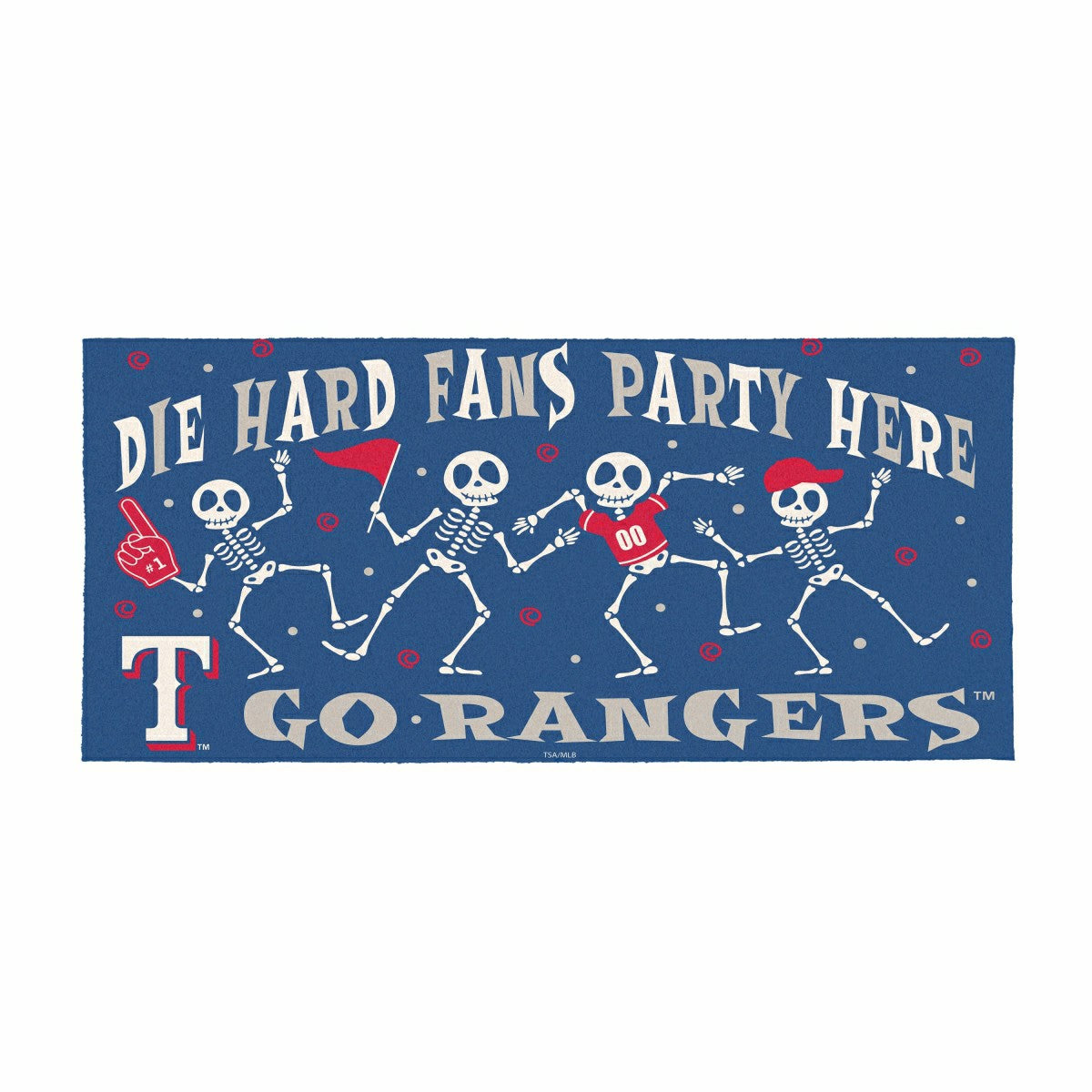 Texas Rangers Flocked Coir Halloween Sassafras Switch Mat, 22"x10" - MLB