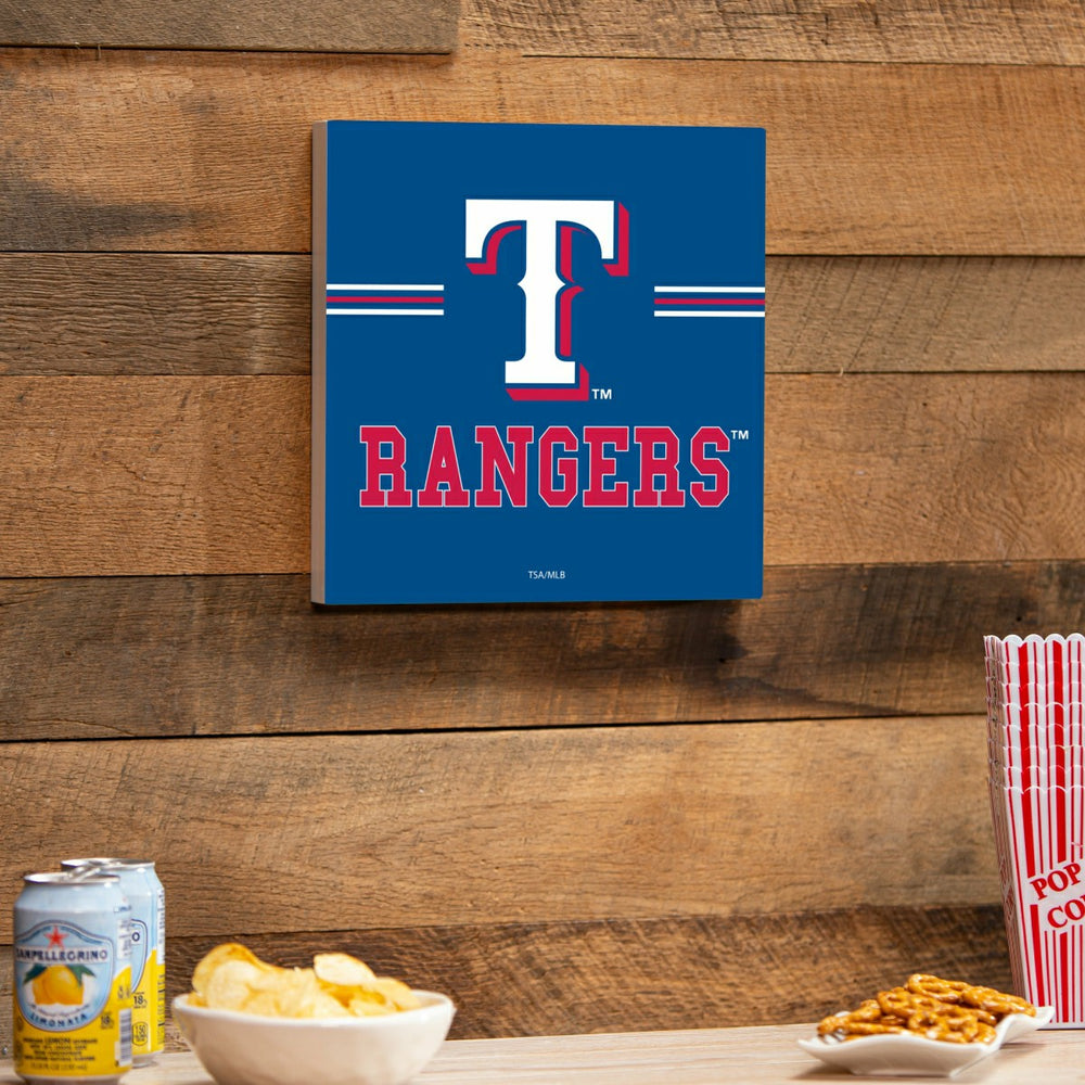 Texas Rangers Wood Wall Sign, 12x12 - MLB Home
