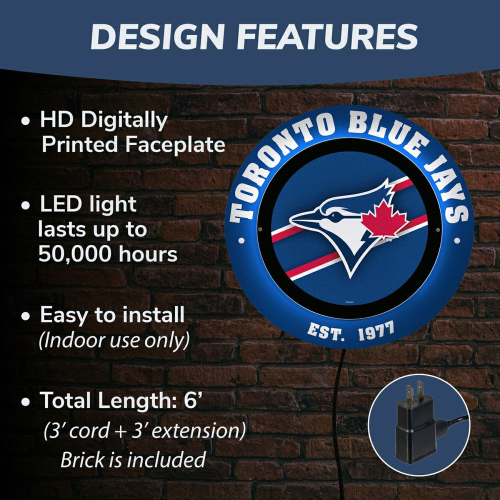 Toronto Blue Jays, Metal Lite, Round - MLB