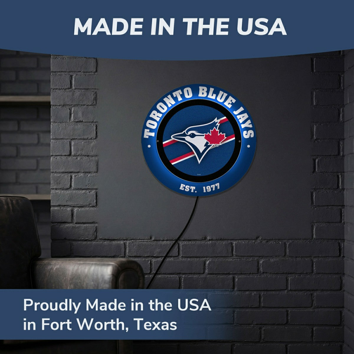 Toronto Blue Jays, Metal Lite, Round - MLB