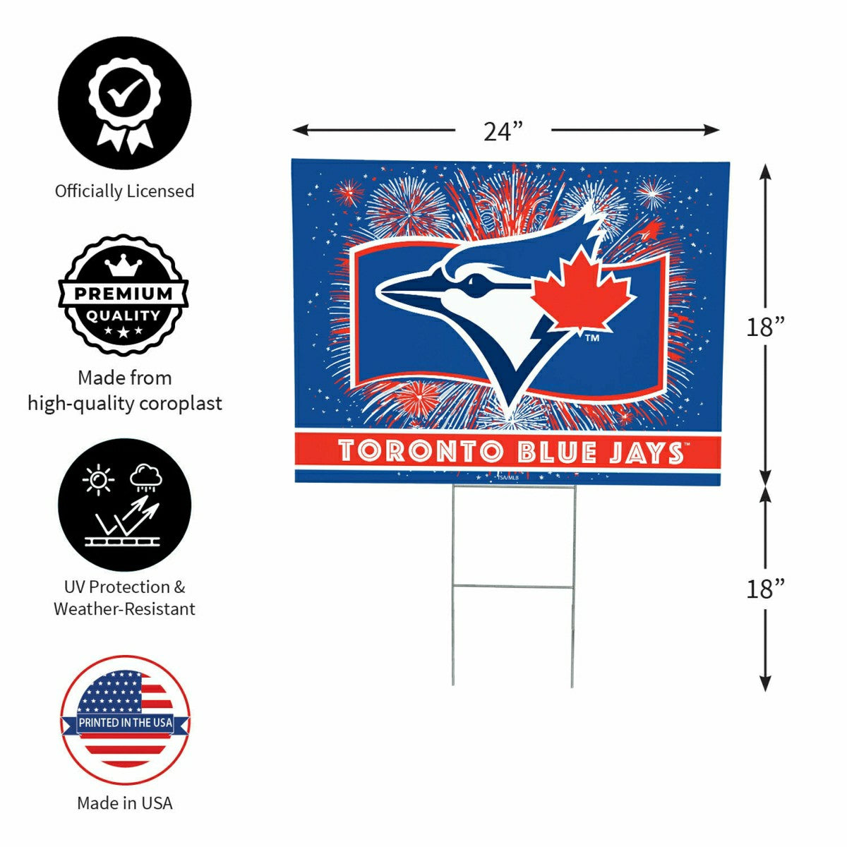 Toronto Blue Jays Yard Sign, Patriotic - MLB Home