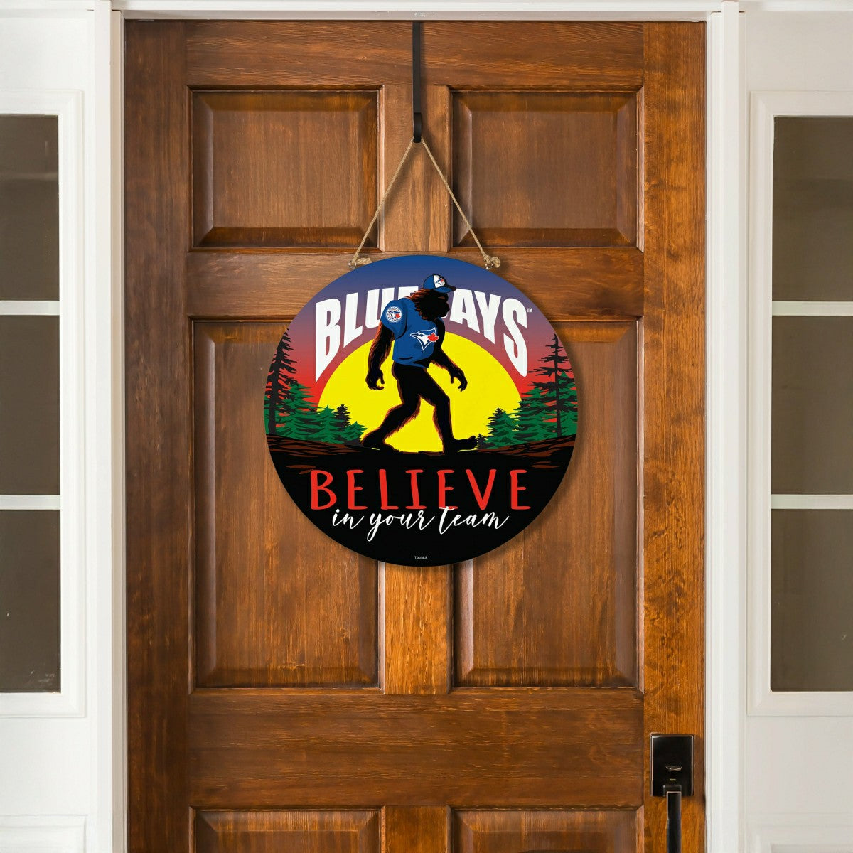 Toronto Blue Jays Bigfoot Round Door Décor with Hanging Rope, 18x18 - MLB Home