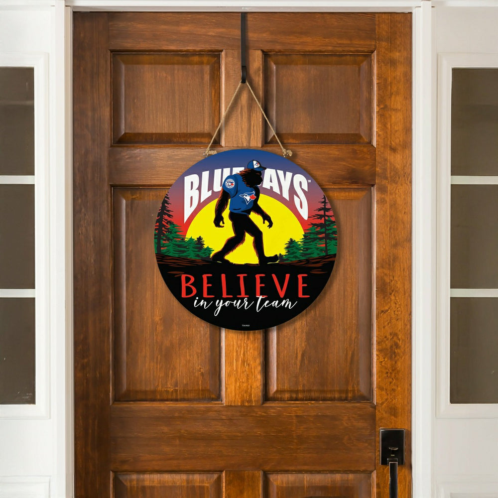 Toronto Blue Jays Bigfoot Round Door Décor with Hanging Rope, 18x18 - MLB Home
