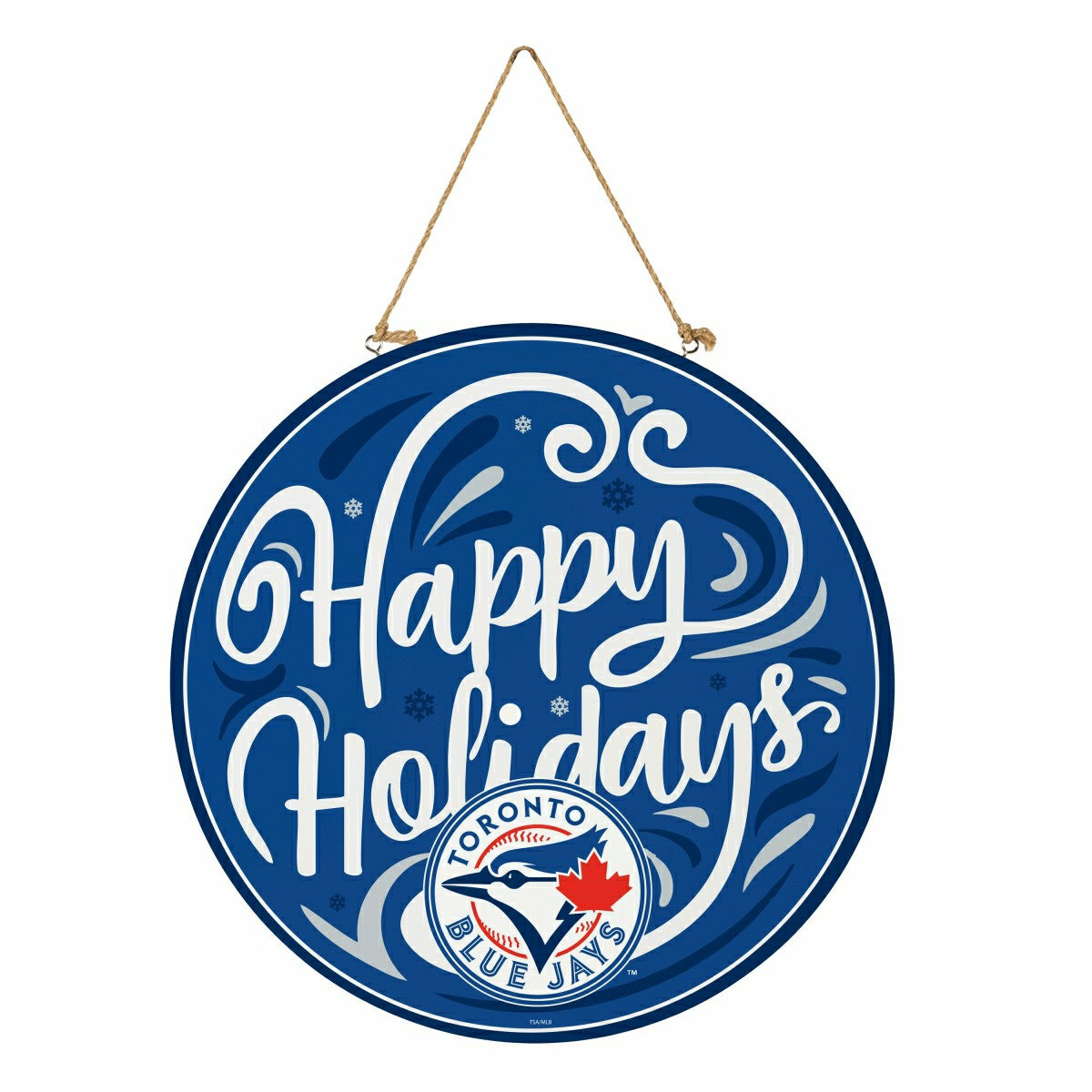 Toronto Blue Jays Holiday Round Door Décor with Hanging Rope, 18x18 - MLB Home