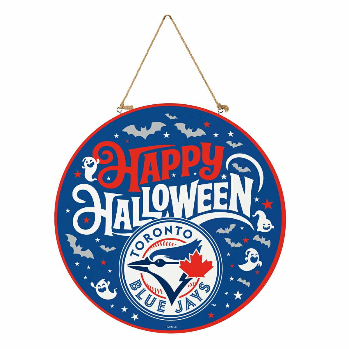 Toronto Blue Jays Halloween Round Door Décor with Hanging Rope, 18x18 - MLB Home
