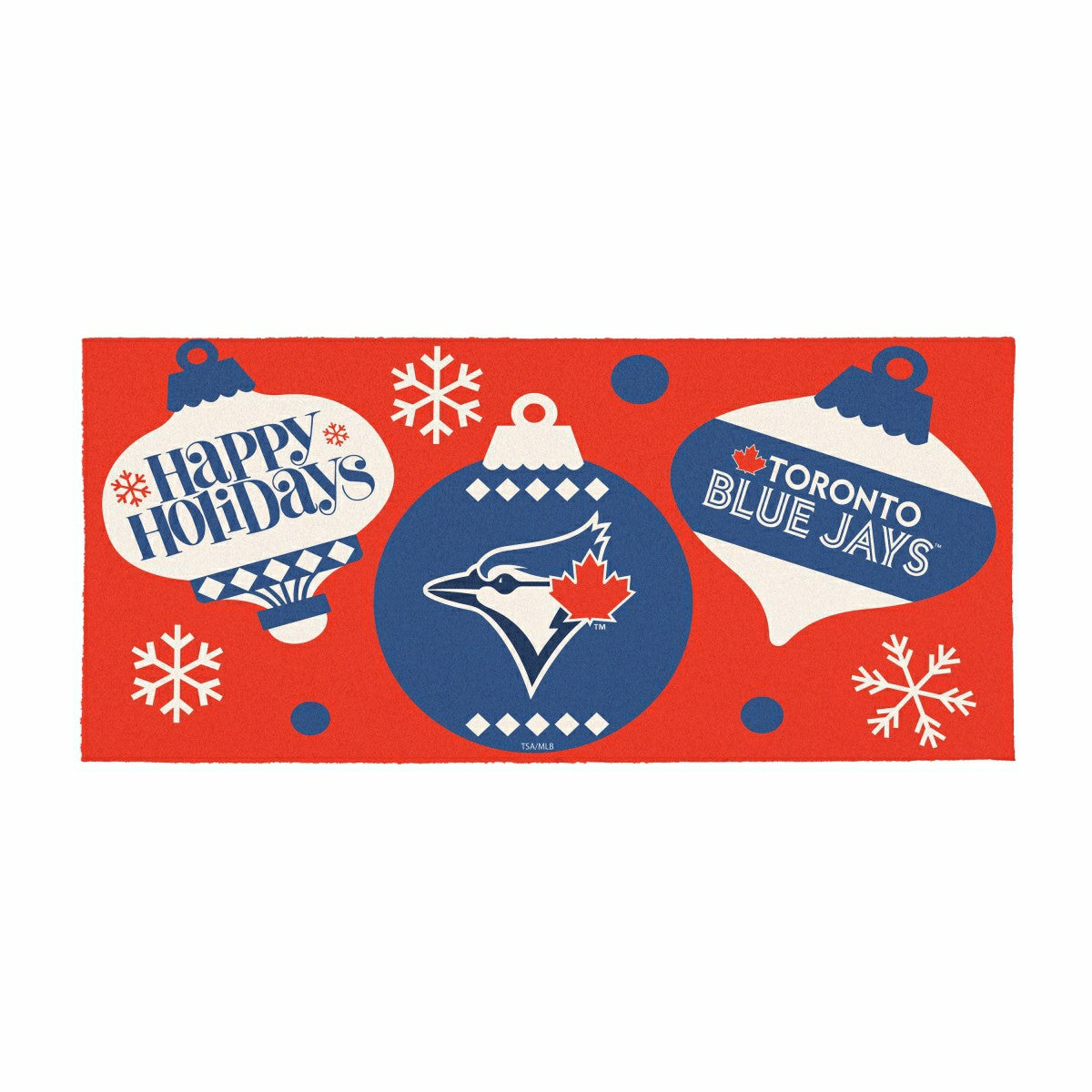 Toronto Blue Jays Holiday Flocked Coir Sassafras Switch Mat, 22"x10" - MLB