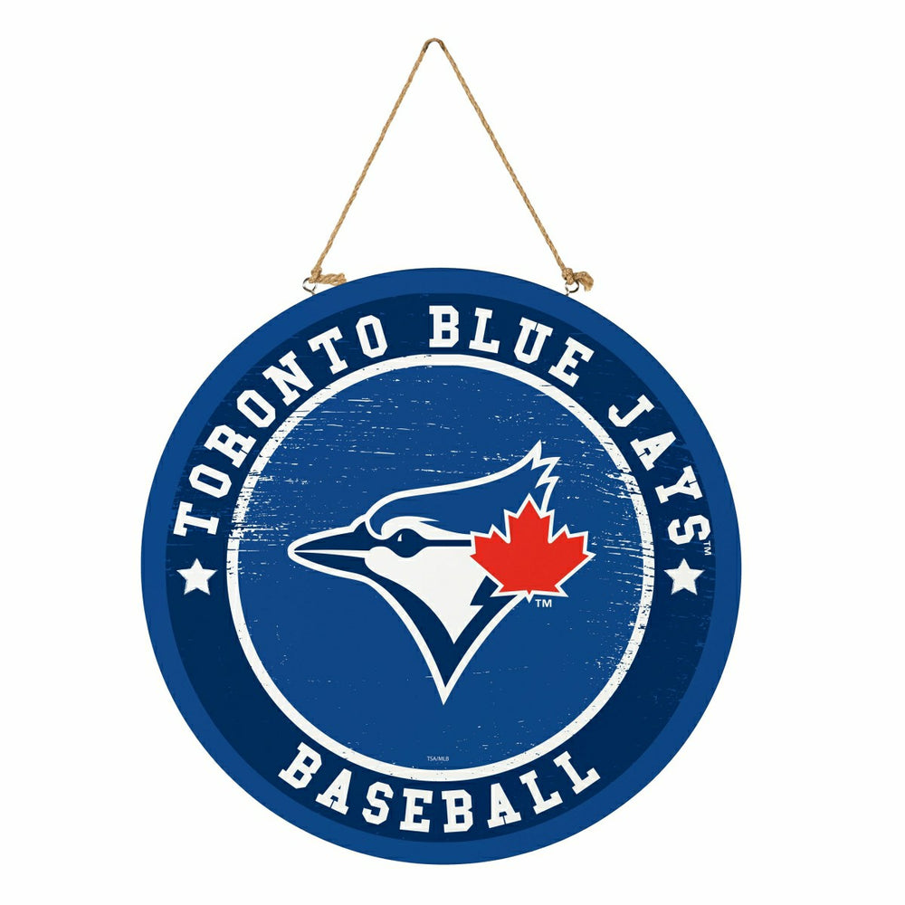 Toronto Blue Jays Round Door Décor with Hanging Rope, 18x18 - MLB Home