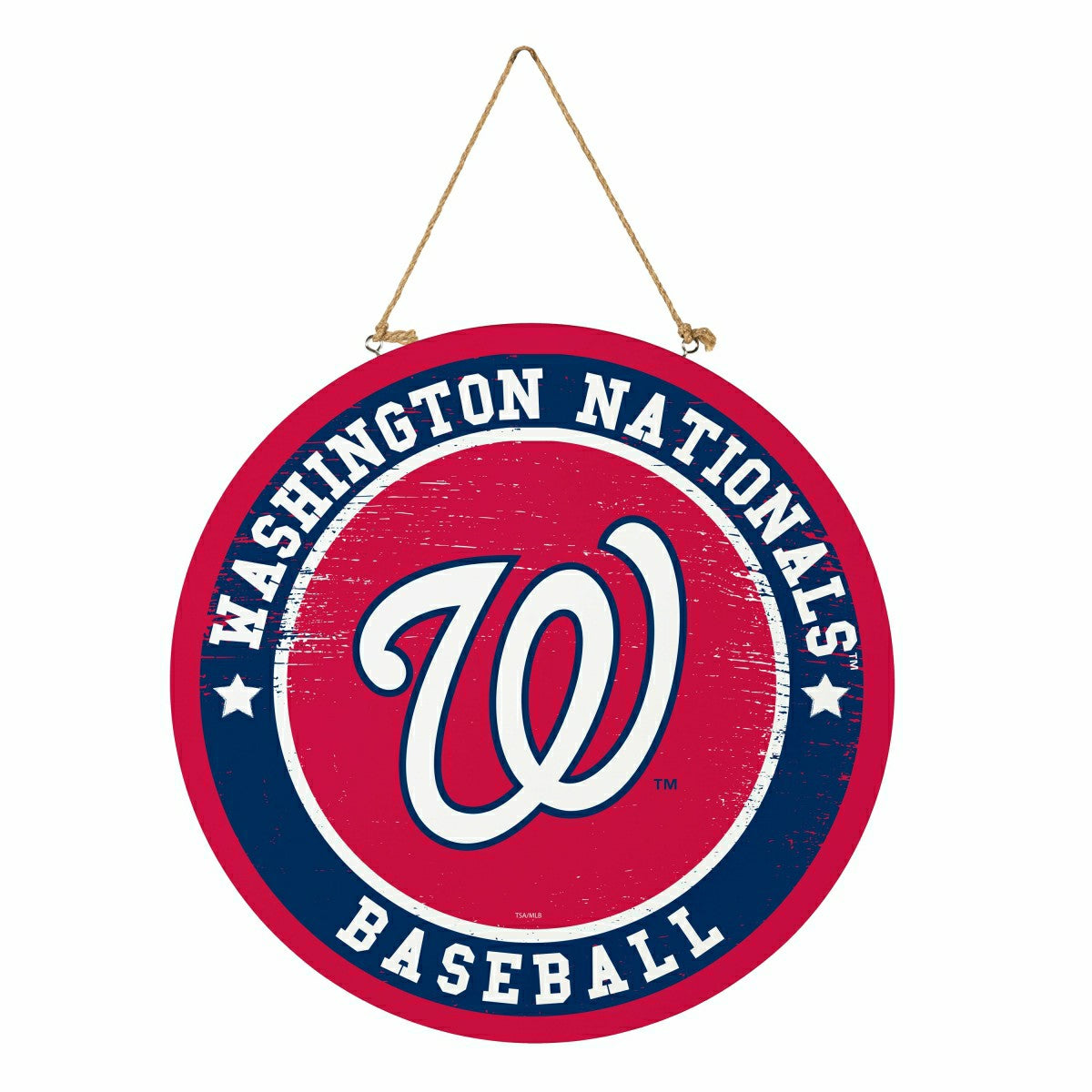 Washington Nationals Round Door Décor with Hanging Rope, 18x18 - MLB Home