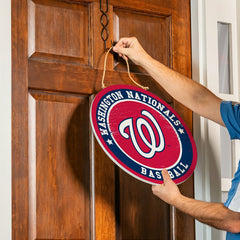 Washington Nationals Round Door Décor with Hanging Rope, 18x18 - MLB Home