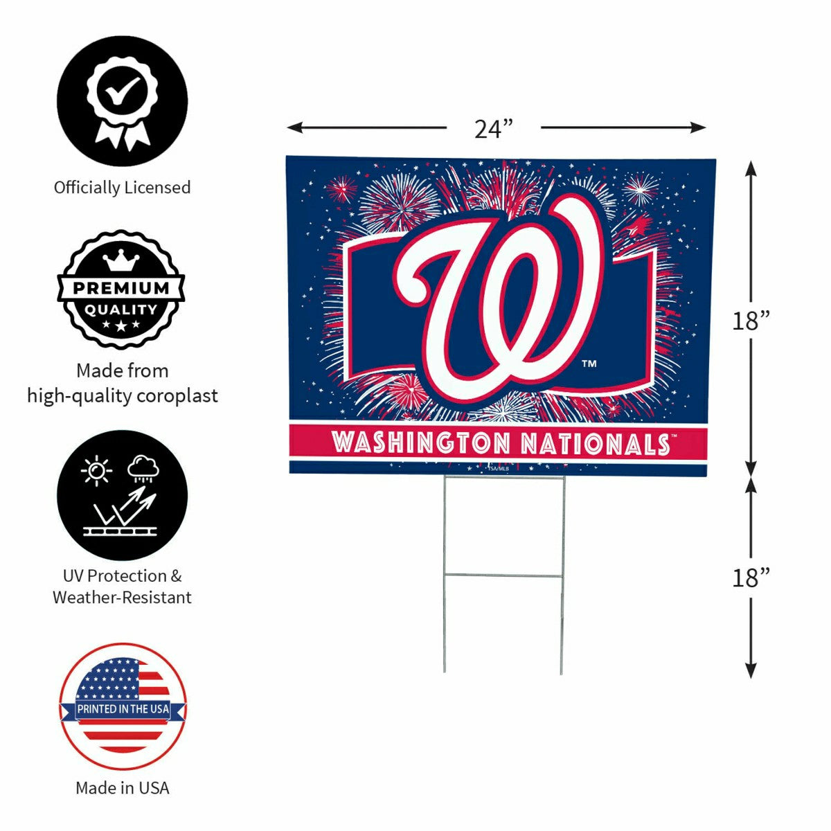 Washington Nationals Yard Sign, Patriotic - MLB Home