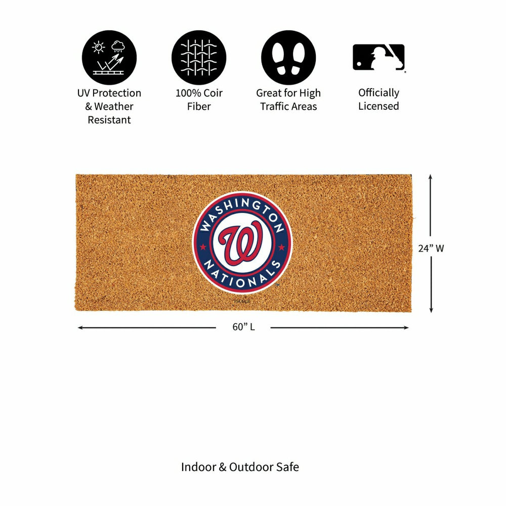 Washington Nationals Extra Large Full Color Coir Mat, 60"x24" - MLB